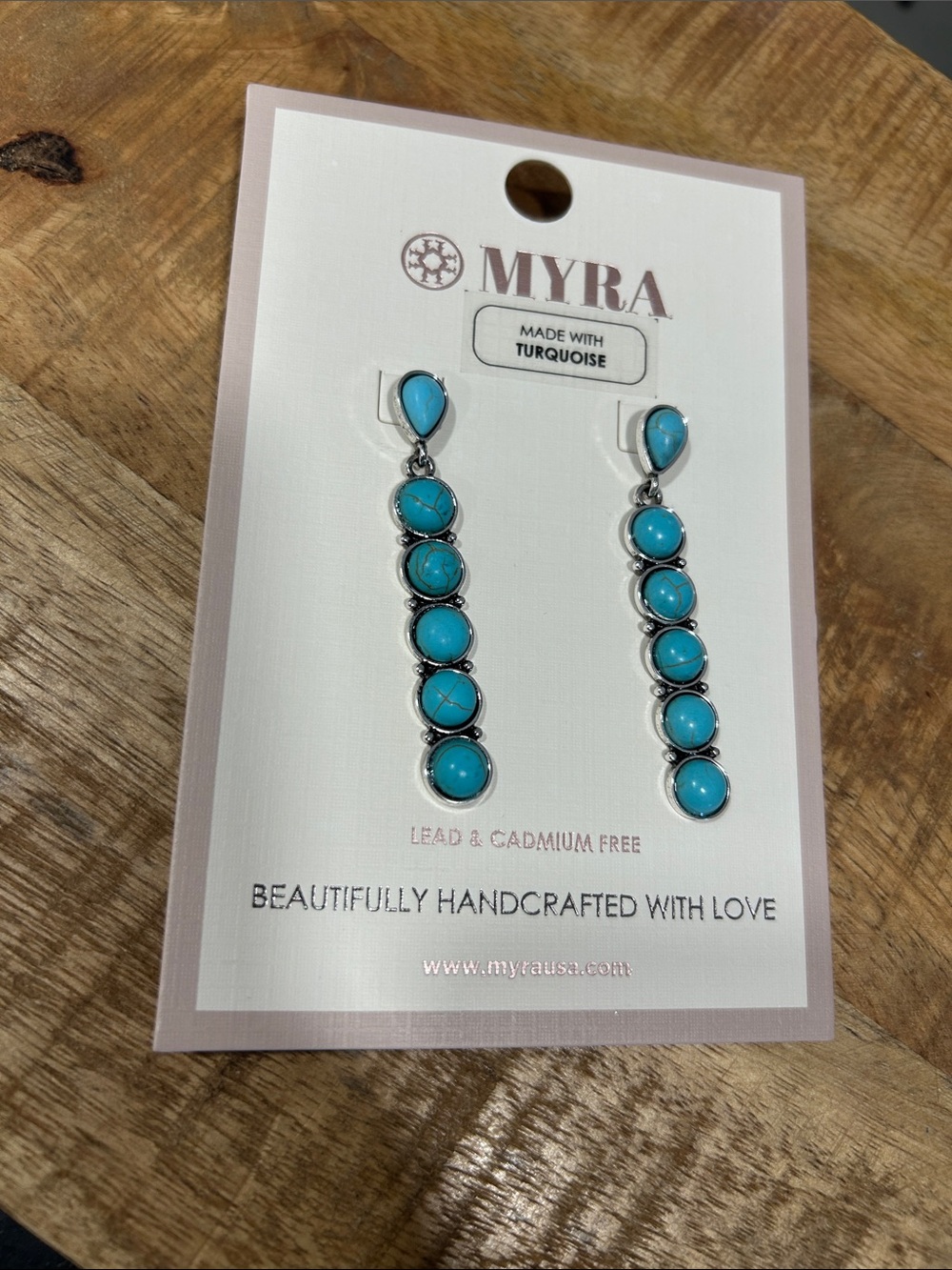 NWT Myra Bag Turquoise Linear Drop Earrings - Bright Turquoise
